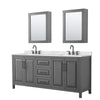 Custom image for Dark Gray with Matte Black Trim / Giotto Quartz / Medicine Cabinets