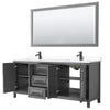 Custom image for Dark Gray with Matte Black Trim / White Cultured Marble / 70