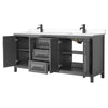 Custom image for Dark Gray with Matte Black Trim / White Cultured Marble / No Mirror