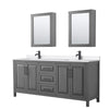 Custom image for Dark Gray with Matte Black Trim / White Quartz / Medicine Cabinets