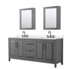 Custom image for Dark Gray with Matte Black Trim / White Quartz / Medicine Cabinets