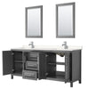 Custom image for Dark Gray with Polished Chrome Trim / Carrara Cultured Marble / 24