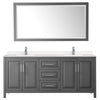 Custom image for Dark Gray with Polished Chrome Trim / Carrara Cultured Marble / 70