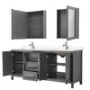 Custom image for Dark Gray with Polished Chrome Trim / Carrara Cultured Marble / Medicine Cabinets