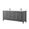Custom image for Dark Gray with Polished Chrome Trim / Carrara Cultured Marble / No Mirror