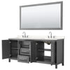 Custom image for Dark Gray with Polished Chrome Trim / Carrara Cultured Marble / 70