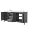 Custom image for Dark Gray with Polished Chrome Trim / Carrara Cultured Marble / No Mirror