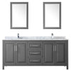Custom image for Dark Gray with Polished Chrome Trim / White Carrara Marble / 24