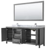 Custom image for Dark Gray with Polished Chrome Trim / White Carrara Marble / 70
