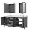 Custom image for Dark Gray with Polished Chrome Trim / Giotto Quartz / Medicine Cabinets