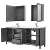 Custom image for Dark Gray with Polished Chrome Trim / White Cultured Marble / Medicine Cabinets
