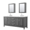 Custom image for Dark Gray with Polished Chrome Trim / White Cultured Marble / Medicine Cabinets