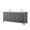 Custom image for Dark Gray with Polished Chrome Trim / White Cultured Marble / No Mirror
