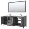 Custom image for Dark Gray with Polished Chrome Trim / White Quartz / 70