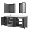 Custom image for Dark Gray with Polished Chrome Trim / White Quartz / Medicine Cabinets