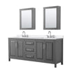 Custom image for Dark Gray with Polished Chrome Trim / White Quartz / Medicine Cabinets