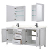 Custom image for White with Matte Black Trim / Carrara Cultured Marble / Medicine Cabinets