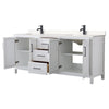 Custom image for White with Matte Black Trim / Carrara Cultured Marble / No Mirror