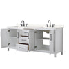 Custom image for White with Matte Black Trim / Carrara Cultured Marble / No Mirror