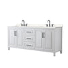 Custom image for White with Matte Black Trim / Carrara Cultured Marble / No Mirror