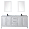 Custom image for White with Matte Black Trim / White Carrara Marble / 24