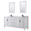 Custom image for White with Matte Black Trim / White Carrara Marble / 24