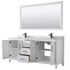 Custom image for White with Matte Black Trim / White Carrara Marble / 70