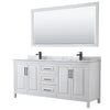 Custom image for White with Matte Black Trim / White Carrara Marble / 70