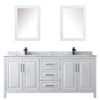 Custom image for White with Matte Black Trim / White Carrara Marble / Medicine Cabinets