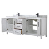 Custom image for White with Matte Black Trim / White Carrara Marble / No Mirror