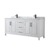 Custom image for White with Matte Black Trim / White Carrara Marble / No Mirror