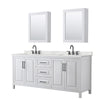 Custom image for White with Matte Black Trim / Giotto Quartz / Medicine Cabinets
