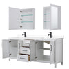 Custom image for White with Matte Black Trim / White Cultured Marble / Medicine Cabinets