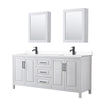 Custom image for White with Matte Black Trim / White Cultured Marble / Medicine Cabinets