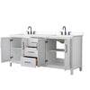 Custom image for White with Matte Black Trim / White Cultured Marble / No Mirror