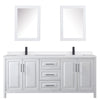Custom image for White with Matte Black Trim / White Quartz / Medicine Cabinets