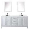 Custom image for White with Matte Black Trim / White Quartz / Medicine Cabinets