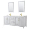 Custom image for White with Brushed Gold Trim / Carrara Cultured Marble / 24