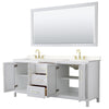 Custom image for White with Brushed Gold Trim / Carrara Cultured Marble / 70