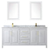 Custom image for White with Brushed Gold Trim / White Carrara Marble / 24