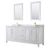 Custom image for White with Brushed Gold Trim / White Carrara Marble / 24