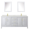 Custom image for White with Brushed Gold Trim / Giotto Quartz / Medicine Cabinets