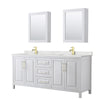 Custom image for White with Brushed Gold Trim / Giotto Quartz / Medicine Cabinets