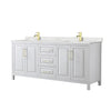 Custom image for White with Brushed Gold Trim / Giotto Quartz / No Mirror