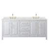 Custom image for White with Brushed Gold Trim / Giotto Quartz / No Mirror
