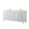 Custom image for White with Brushed Gold Trim / Giotto Quartz / No Mirror
