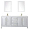 Custom image for White with Brushed Gold Trim / White Cultured Marble / 24