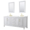 Custom image for White with Brushed Gold Trim / White Cultured Marble / 24