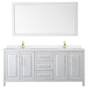 Custom image for White with Brushed Gold Trim / White Quartz / 70