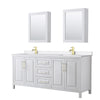 Custom image for White with Brushed Gold Trim / White Quartz / Medicine Cabinets